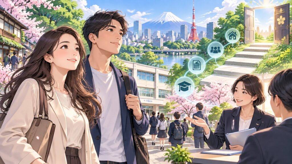 「永住や市民権取得のハードル、支援制度などを透明化すべきです」を題材にした架空の成人人物のアニメ風イラスト