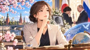 「その背後にある構造と意図を冷静に読み解こうとする姿勢が、今の時代にはとても大切だと思いますね」を題材にした架空の成人人物のアニメ風イラスト