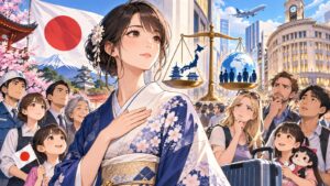 「日本国で日本人ファーストを謳って何が問題なのですかね」を題材にした架空の成人人物のアニメ風イラスト