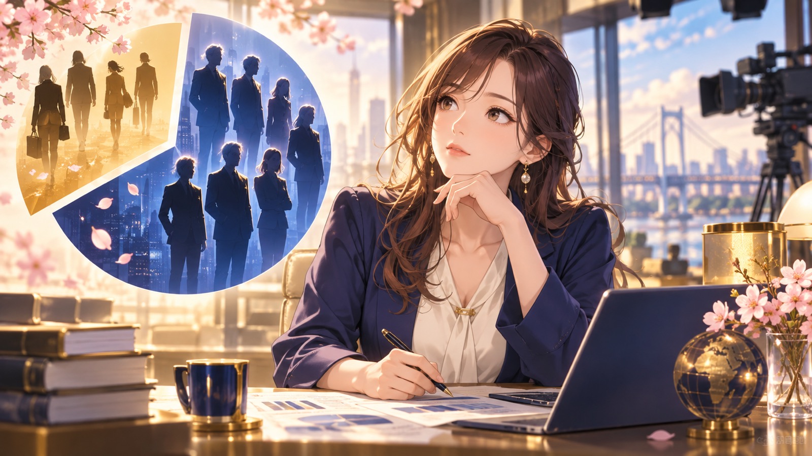 「3割はスポンサーが離れたと思うのですが7割がまだスポンサーとして残っている」を題材にした架空の成人人物のアニメ風イラスト