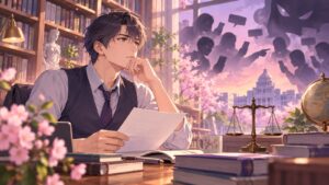 「「誹謗中傷」と言うより「脅迫」に該当するのでは無いでしょうかね」を題材にした架空の成人人物のアニメ風イラスト