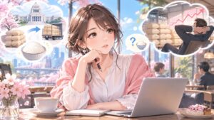 「買い戻しをするとなれば出し惜しみしている業者は痛くも痒くもない気がしますが」を題材にした架空の成人人物のアニメ風イラスト