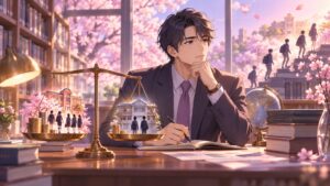 「教育格差は加速すると思いますよ」を題材にした架空の成人人物のアニメ風イラスト