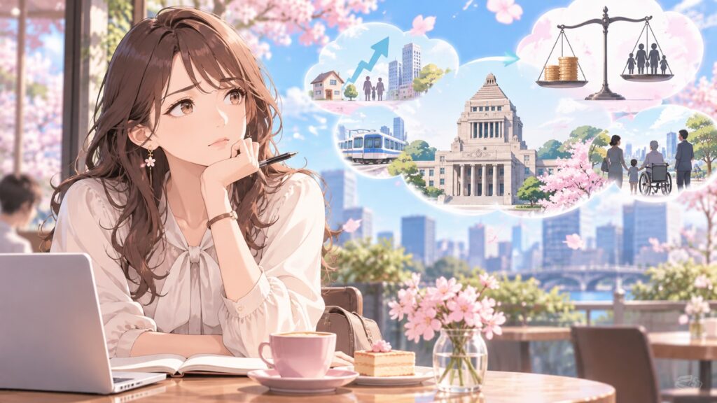 「いつも「真摯に重く受け止めている」みたいですけど、それで具体的に何か変わりました?」を題材にした架空の成人人物のアニメ風イラスト