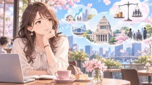 「いつも「真摯に重く受け止めている」みたいですけど、それで具体的に何か変わりました?」を題材にした架空の成人人物のアニメ風イラスト