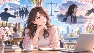 「ハイジャック犯を逃す時には「超法規措置」を使ったのに、中学生を救出するのに、なぜそれを使わなかったのですかね」を題材にした架空の成人人物のアニメ風イラスト