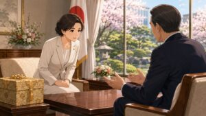 形式より信頼と敬意を重んじる成人女性公務員のアニメ風イラスト