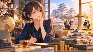 「日本も外国人価格作るべきですよね」を題材にした架空の成人人物のアニメ風イラスト