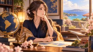 「この方はどこの国の方なんでしょうか」を題材にした架空の成人人物のアニメ風イラスト