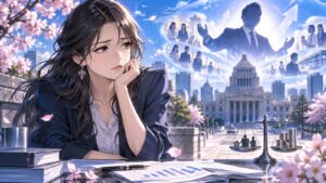 「今日という今日ほど、岸田総理に幻滅した日は無いですね」を題材にした架空の成人人物のアニメ風イラスト