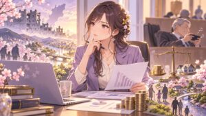 「人口減少は待った無しの状況です、税収は今後も減り続ける中で市町村の存続自体が危ぶまれる事をこれらの議員はどこ…」を題材にした架空の成人人物のアニメ風イラスト
