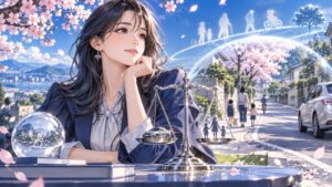 「交通弱者かどうかでは無く、ルールを守っていない方が罰を受ける分かりやすいシステムにしてもらいたいですけどね」を題材にした架空の成人人物のアニメ風イラスト