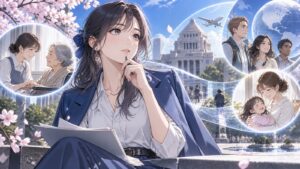 「非課税世帯と括っているが、生活保護や、入国して一年も住んでい無い外国人も対象になるのですからね」を題材にした架空の成人人物のアニメ風イラスト