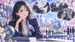 「総理大臣以前に、人としてあまりに問題があります」を題材にした架空の成人人物のアニメ風イラスト