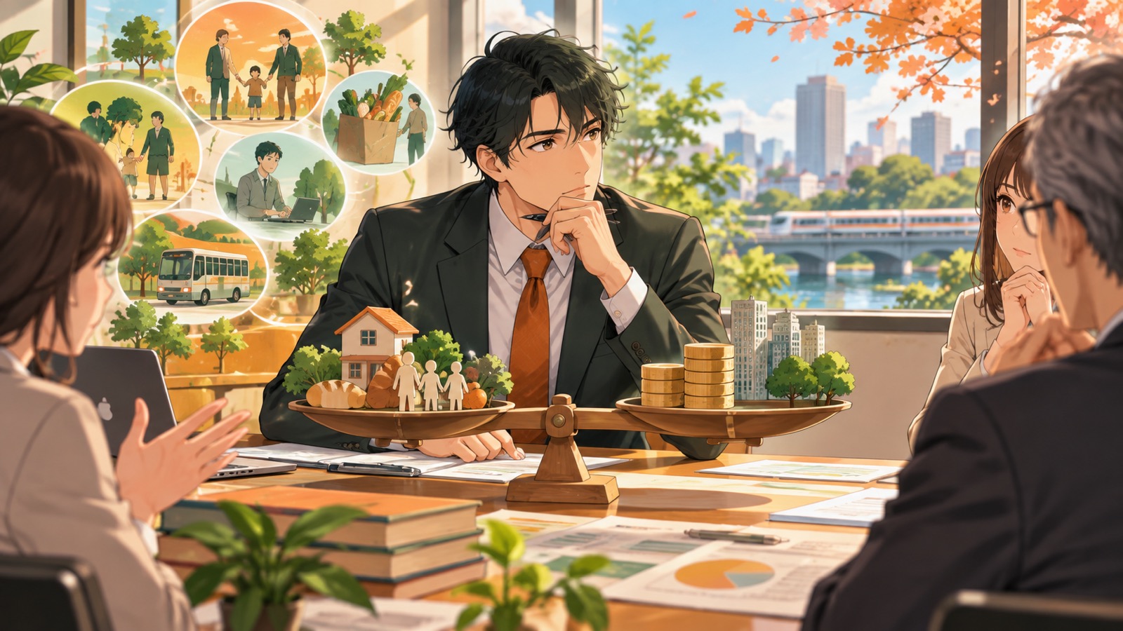 「なんでもかんでも、タダにするからこうなるのですよ」を題材にした架空の成人人物のアニメ風イラスト