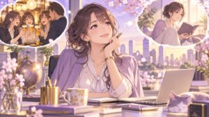 「飲みたい人は飲みたい人と一緒に行けば良いだけ」を題材にした架空の成人人物のアニメ風イラスト