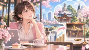 「どうせなら宗教法人とかから取ったらどうですか」を題材にした架空の成人人物のアニメ風イラスト